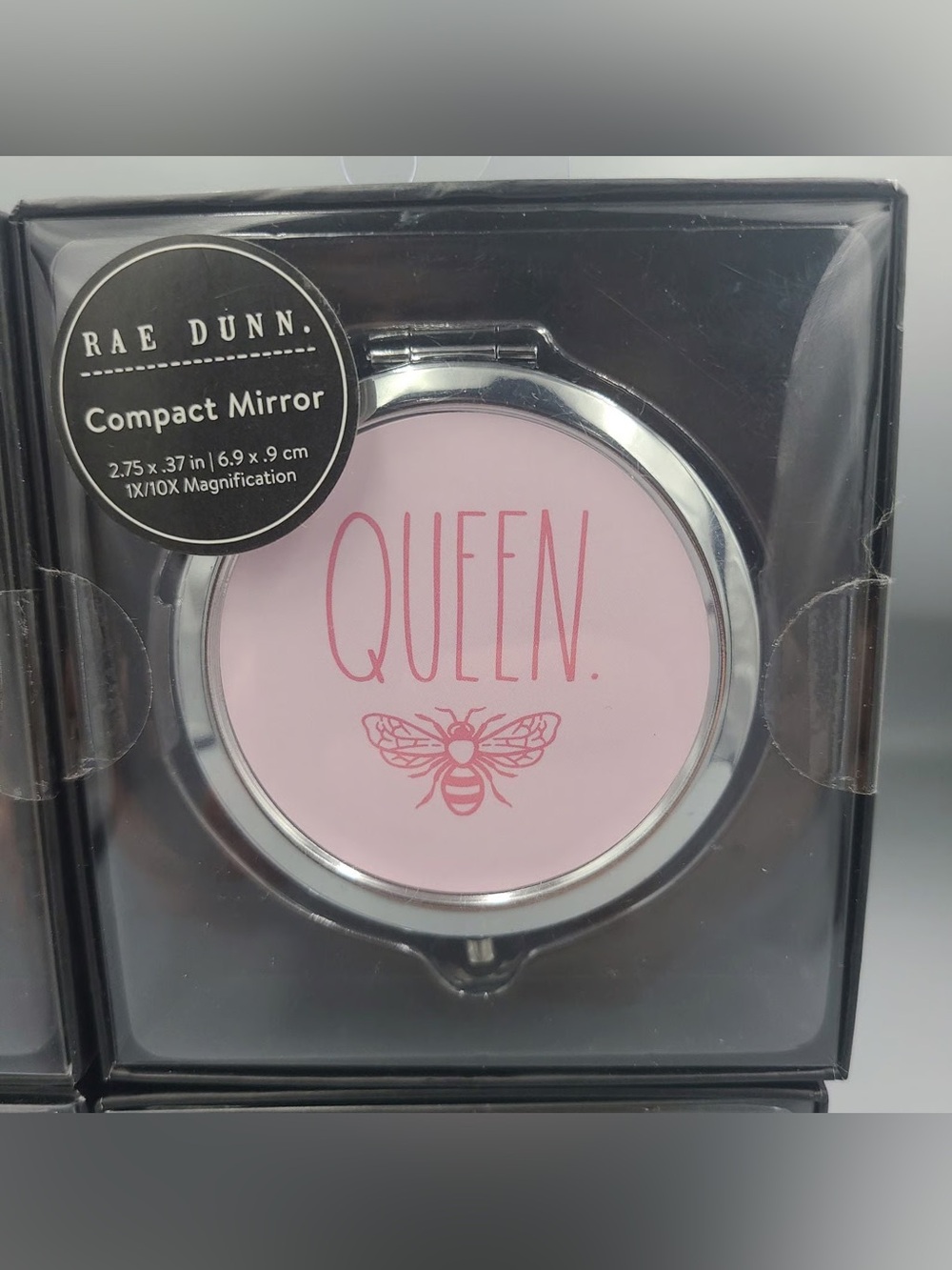 Rae Dunn Pink QUEEN Bee Compact Mirror